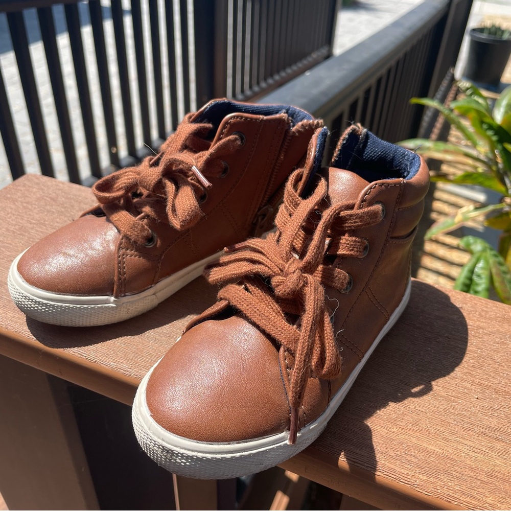 Brown High-Top Kids Shoes